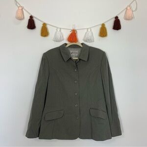 90's Vintage Eddie Bauer Wool Blend Gray Blazer Size 12